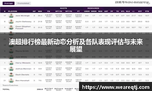 澳超排行榜最新动态分析及各队表现评估与未来展望